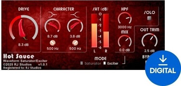 Studio software plug-in effect Raising Jake Studios Hot Sauce (Digitaal product) - 1