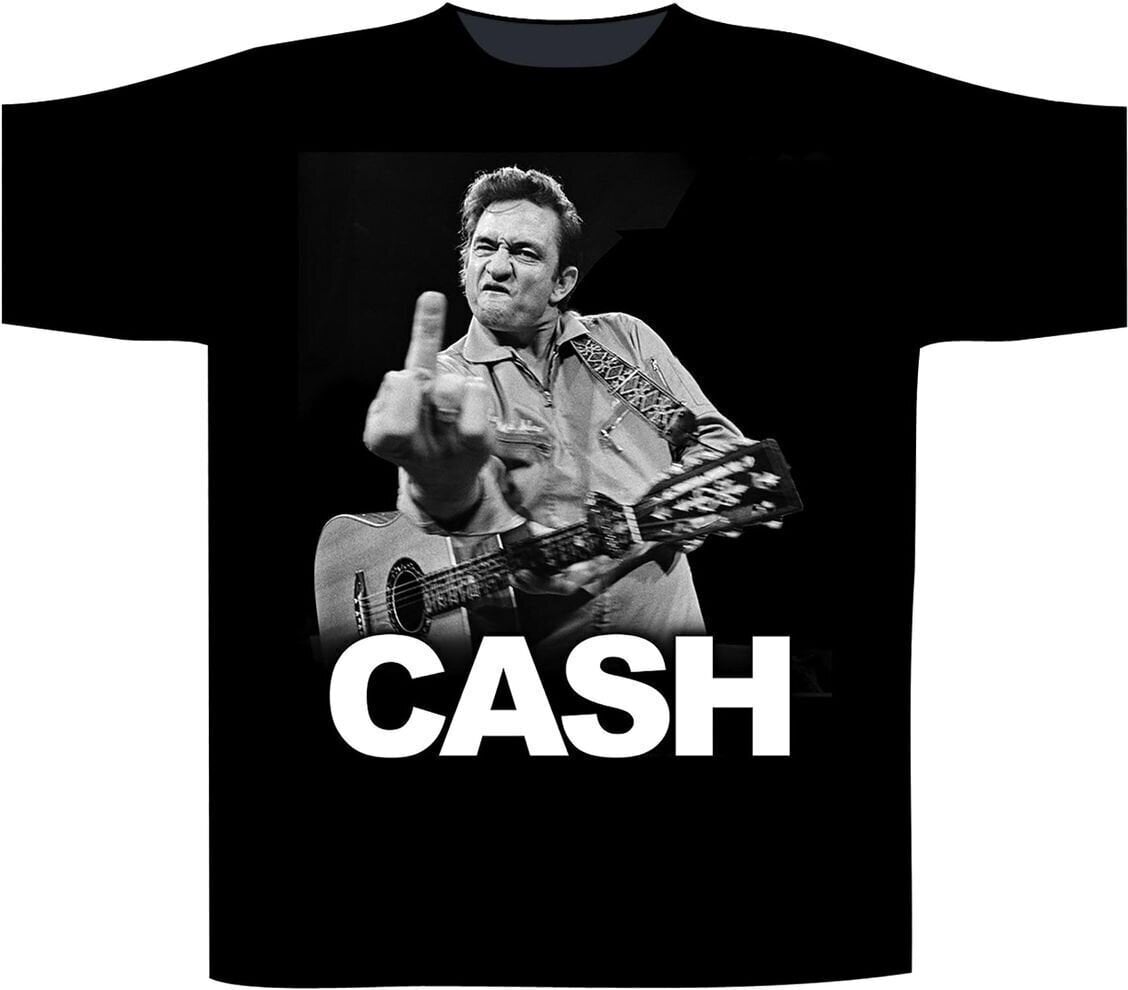 Camiseta de manga corta Johnny Cash The Bird Camiseta de manga corta Black XL