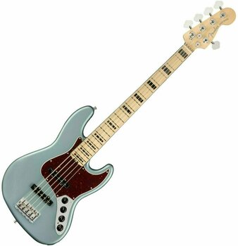 5-string Bassguitar Fender American Elite Jazz Bass V Maple Satin Ice Blue Metallic - 1