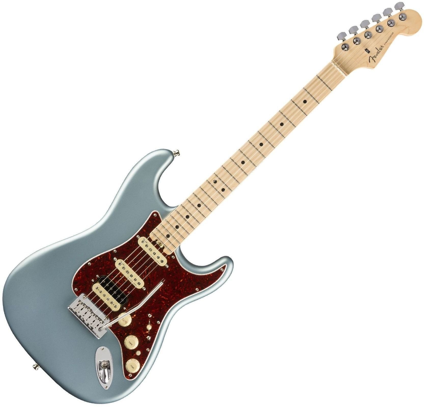 Electric guitar Fender American Elite Stratocaster HSS ShawBucker Maple Satin Ice Blue Metallic