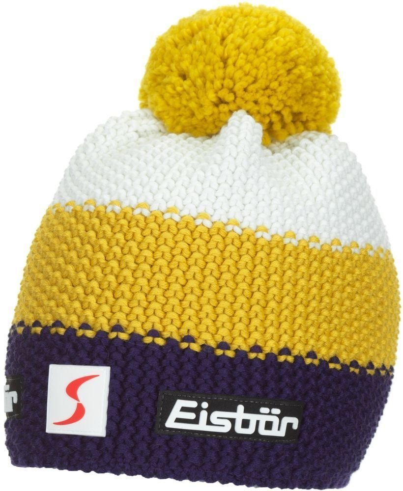 Bonnet de Ski Eisbär Star Pompon SP Beanie Purple/Mustard/White UNI Bonnet de Ski