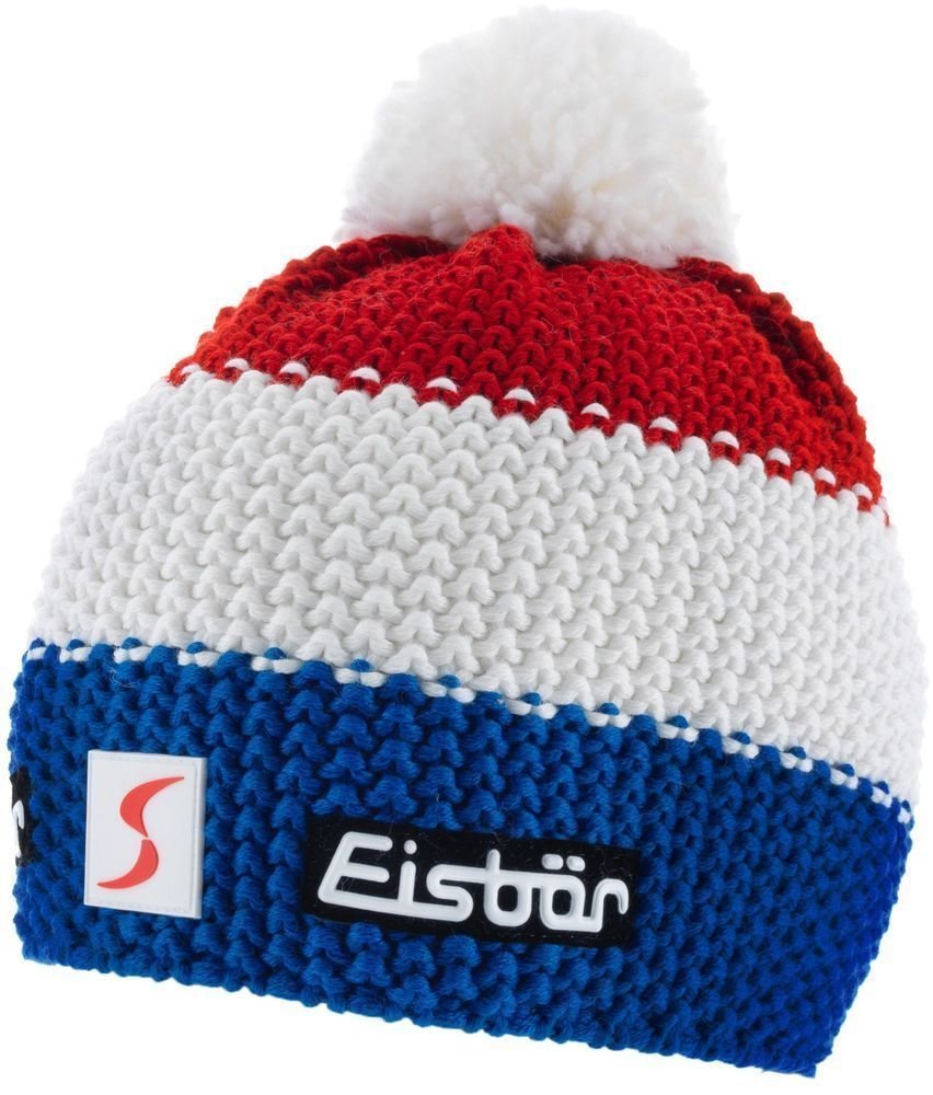 Ski Mütze Eisbär Star Pompon SP Beanie Blue/White/Red UNI Ski Mütze