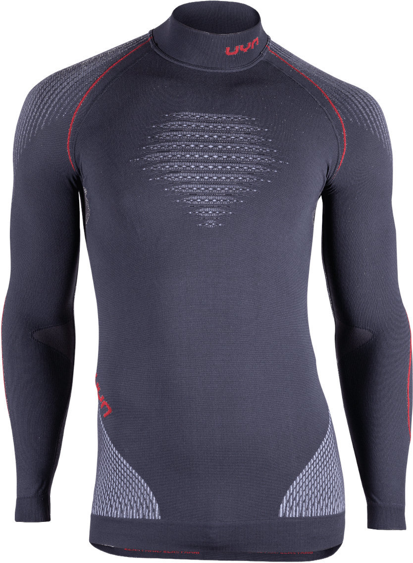 Sous-vêtements thermiques UYN Evolutyon UW Long Sleeve Turtle Neck Charcoal/White/Red S/M Sous-vêtements thermiques