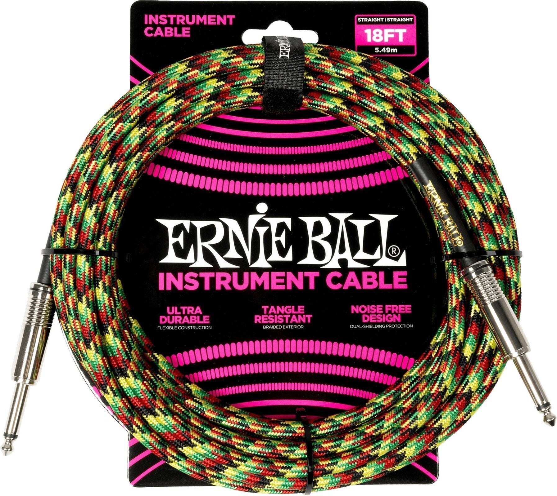 Инструментални кабл Ernie Ball Braided Good Vibrations 5,5 m Ravni - Ravni Инструментални кабл