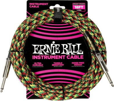 Инструментални кабл Ernie Ball Braided Good Vibrations 5,5 m Ravni - Ravni Инструментални кабл - 1