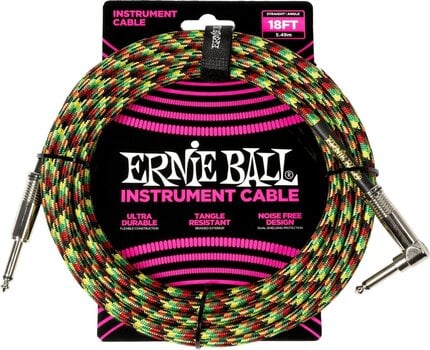 Инструментални кабл Ernie Ball Braided Good Vibrations 5,5 m Pravo – Pod uglom Инструментални кабл - 1