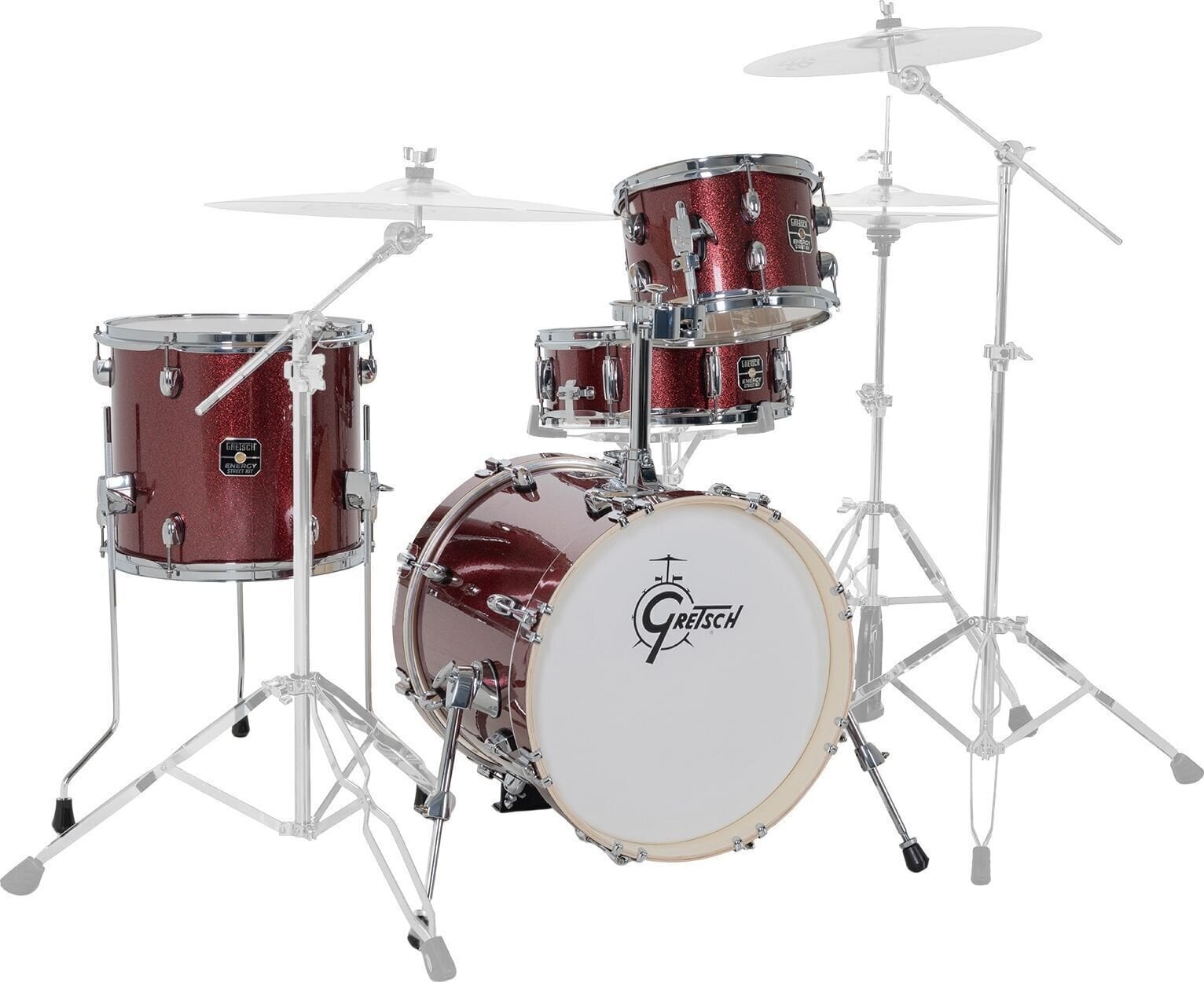 Akustik-Drumset Gretsch Drums Energy Street Kit Ruby Sparkle Akustik-Drumset