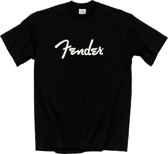 Tričko Fender Spaghetti Tshirt Logo Black XXL