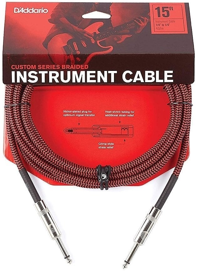 Инструментален кабел D'Addario PW-BG-15 Червен 4‚59 m Директен - Директен