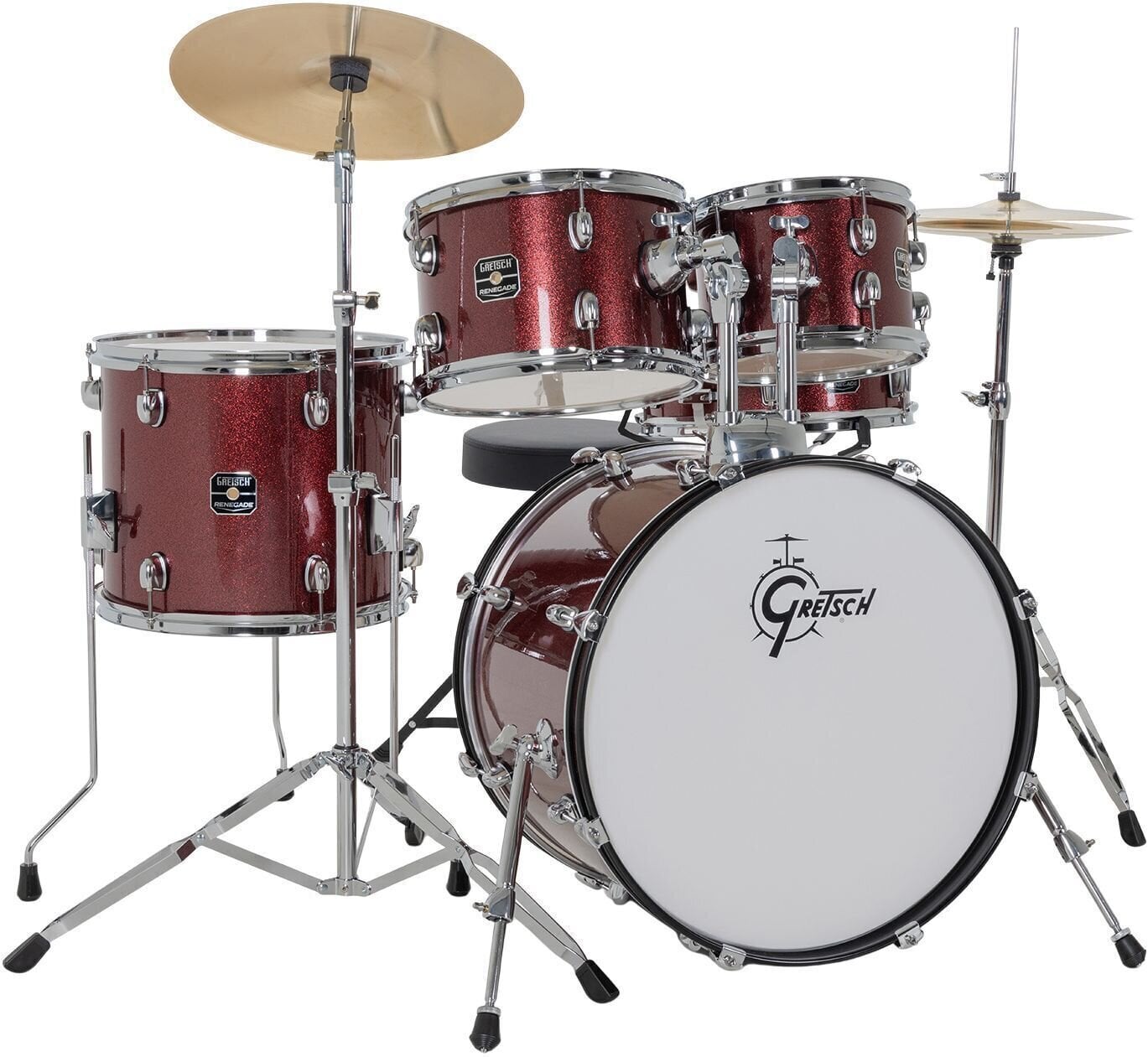 Akustik-Drumset Gretsch Drums Renegade 20 Ruby Sparkle Akustik-Drumset