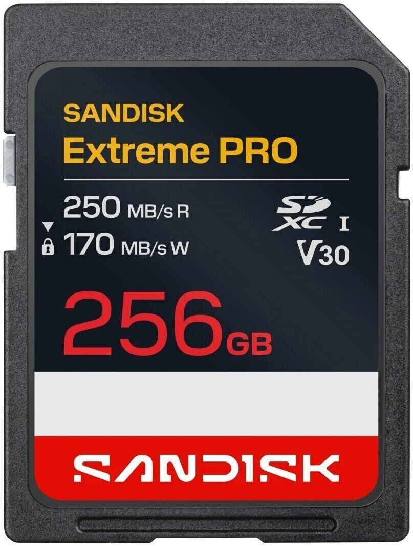 Minnekort SanDisk Extreme PRO 250 MB/s SDXC 256 GB Minnekort