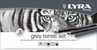 Pastel suave Lyra Polycrayons Juego de pasteles carré Grey Tones 12 uds.