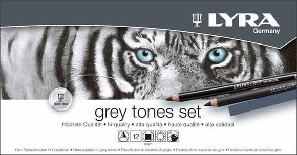 Soft Pastel Lyra Polycrayons Set of Carré Pastels Grey Tones 12 pcs - 1