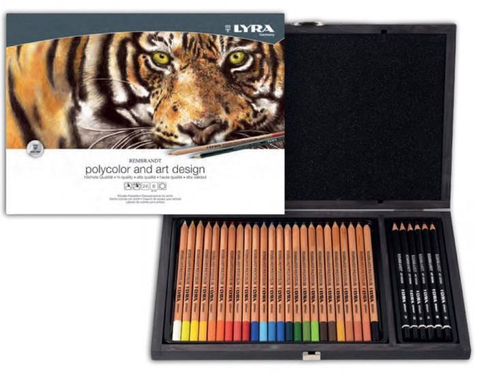 Colour Pencil Lyra Rembrandt Polycolor Wooden Box Set of Coloured Pencils Mix 30 pcs