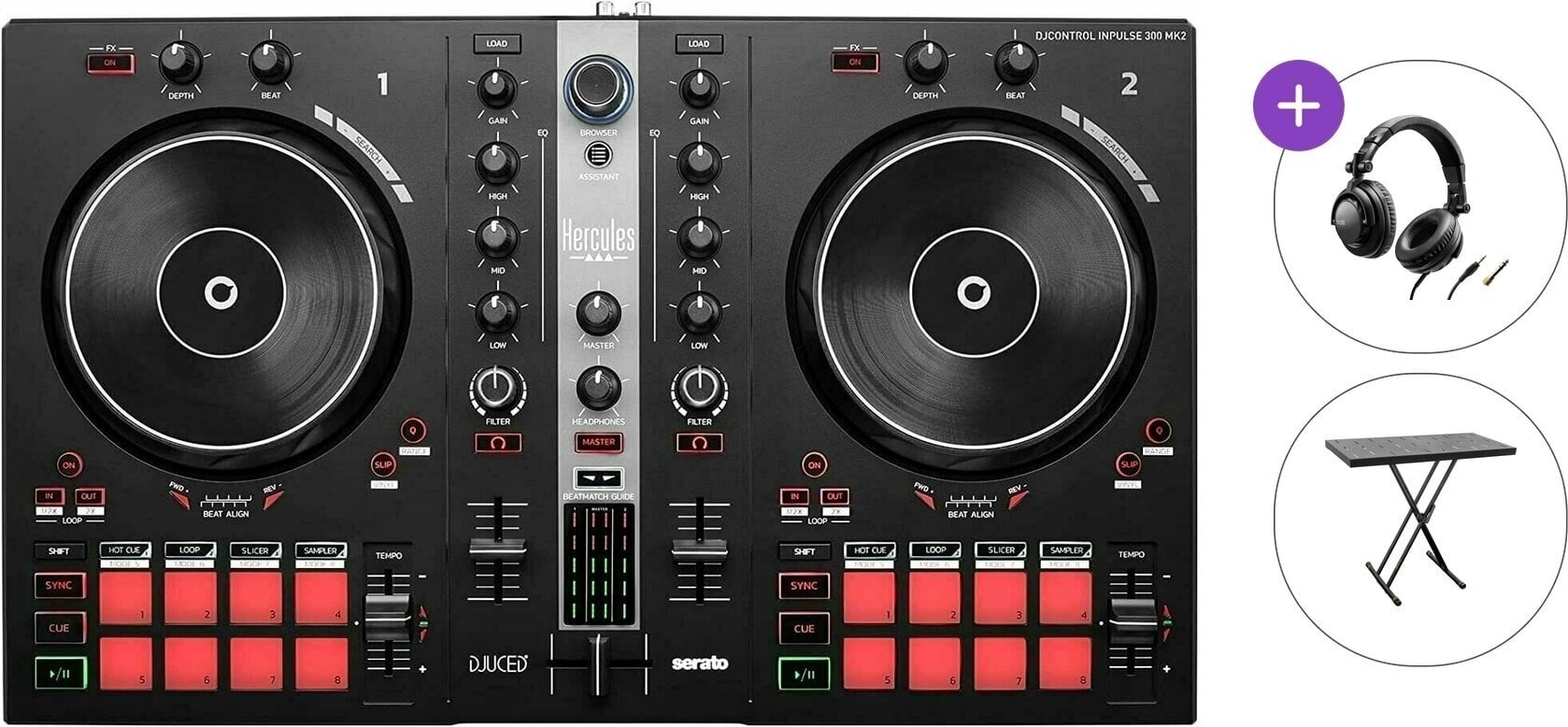 Contrôleur DJ Hercules DJ DJControl Inpulse 300 MK2 Standard SET Contrôleur DJ