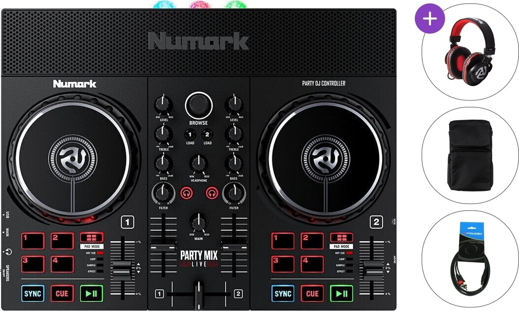 Contrôleur DJ Numark Party Mix Live Standard SET Contrôleur DJ