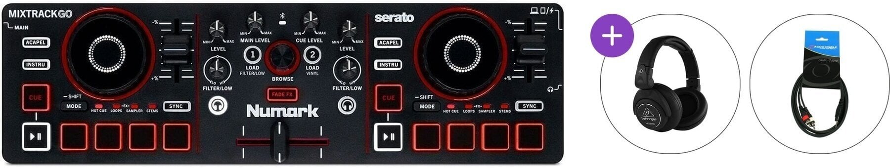 Contrôleur DJ Numark Mixtrack Go Basic SET Contrôleur DJ