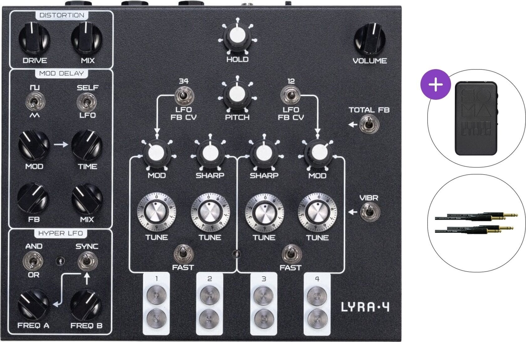 Synthétiseur SOMA LYRA-4 Basic SET Synthétiseur Black