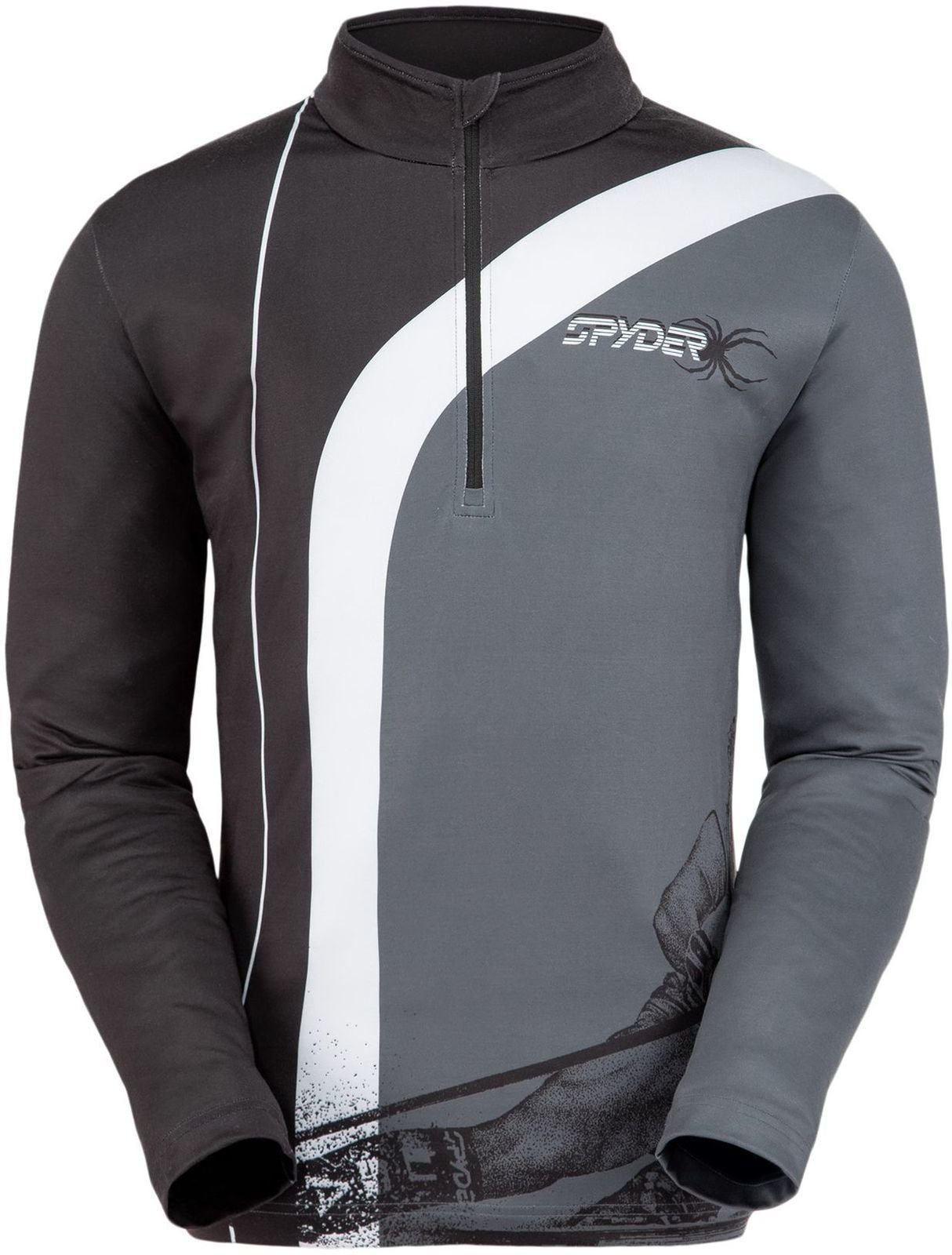 T-shirt de ski / Capuche Spyder Rival Noir-Blanc M Sweatshirt à capuche
