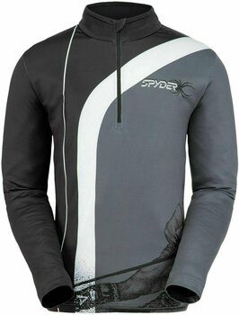 Ski-trui en T-shirt Spyder Rival Zwart-Wit M Capuchon - 1