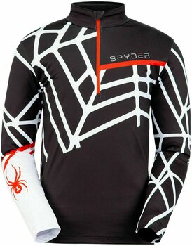 Ski-trui en T-shirt Spyder Vital Zwart-Wit M Capuchon - 1