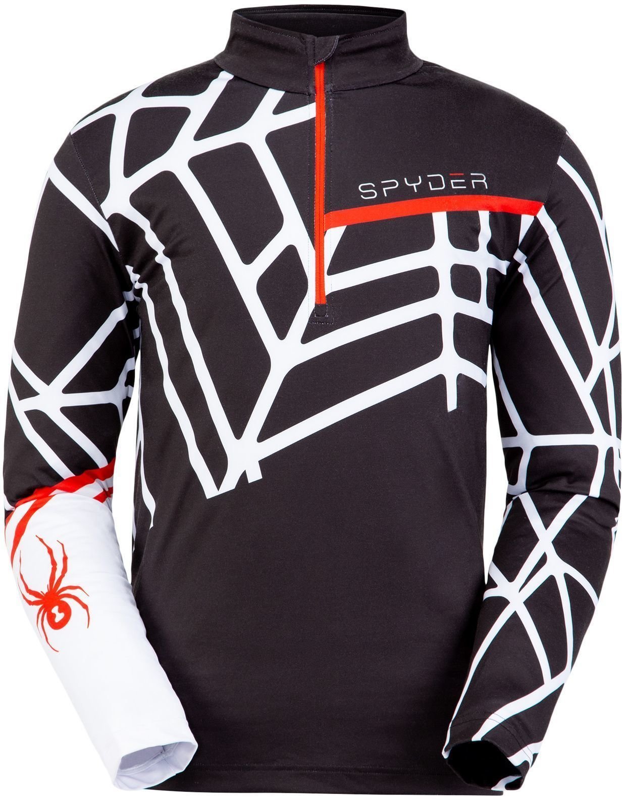 Ski T-shirt/ Hoodies Spyder Vital Schwarz-Weiß L Kapuzenpullover