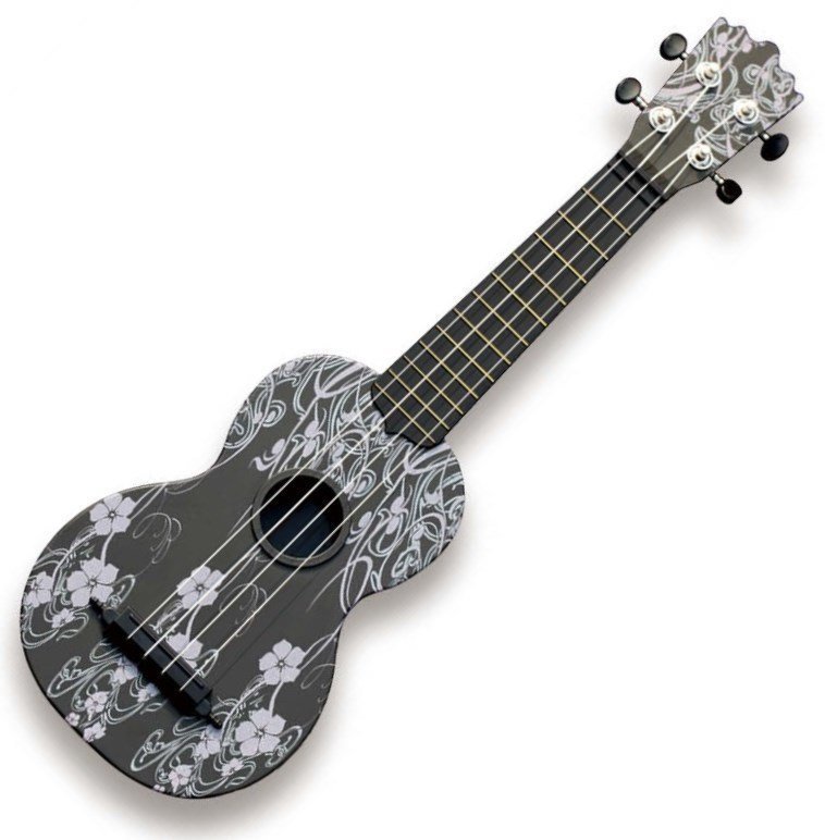 Sopránové ukulele Pasadena WU-21F7-BK Sopránové ukulele Floral Black