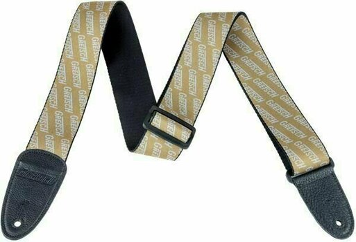 Textile guitar strap Gretsch Strap with White Logos Gold - 1