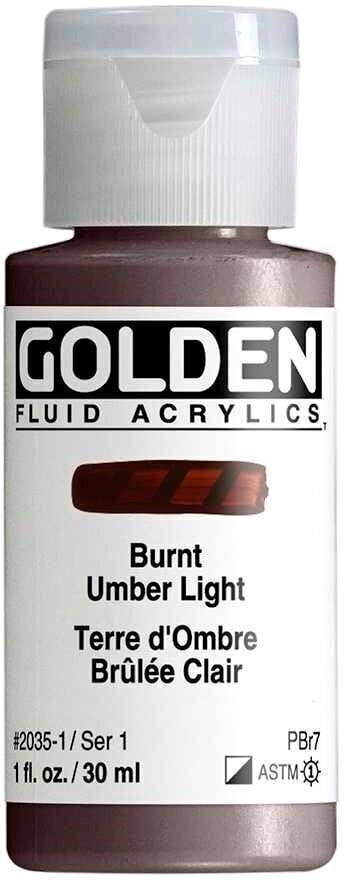 Peinture acrylique Golden Artist Colors Fluid Peinture acrylique Burnt Umber Light 30 ml 1 pc