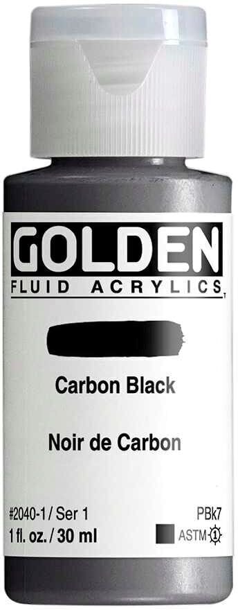 Peinture acrylique Golden Artist Colors Fluid Peinture acrylique Carbon Black 30 ml 1 pc