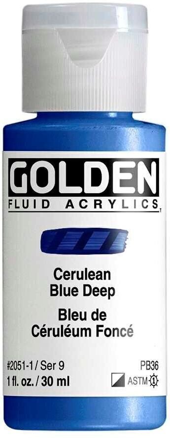 Akrylfärg Golden Artist Colors Fluid Akrylfärg Cerulean Blue Deep 30 ml 1 st