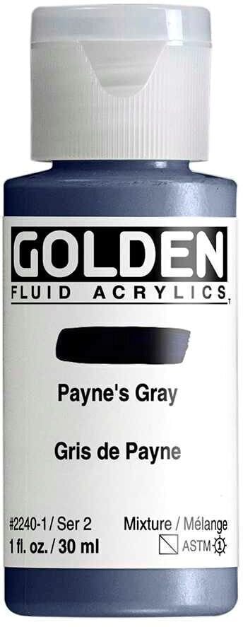 Peinture acrylique Golden Artist Colors Fluid Peinture acrylique Payne's Gray 30 ml 1 pc