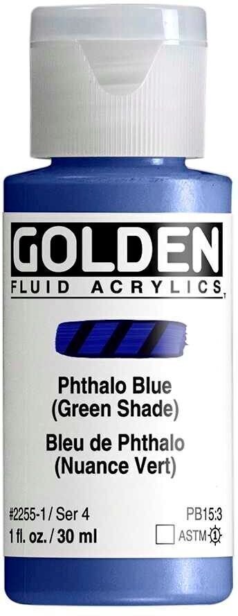 Acrylic Paint Golden Artist Colors Fluid Acrylic Paint Phthalo Blue (Green Shade) 30 ml 1 pc