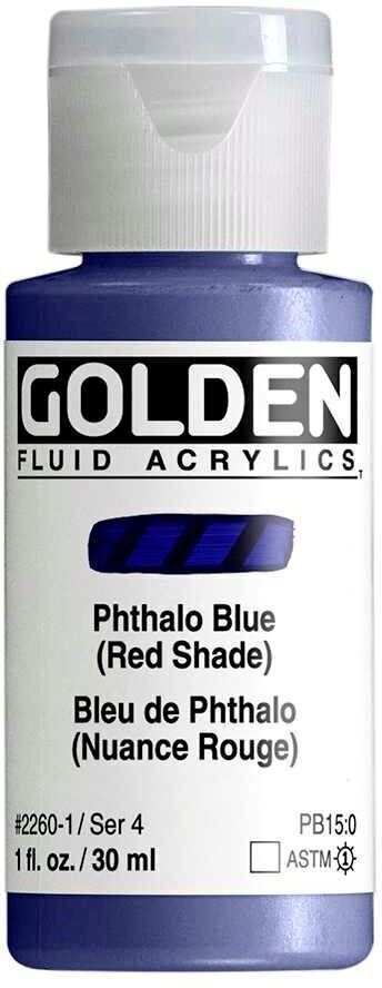 Acrylic Paint Golden Artist Colors Fluid Acrylic Paint Phthalo Blue (Red Shade) 30 ml 1 pc