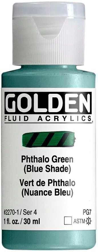 Acrylic Paint Golden Artist Colors Fluid Acrylic Paint Phthalo Green (Blue Shade) 30 ml 1 pc