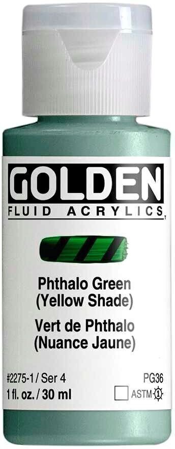 Acrylic Paint Golden Artist Colors Fluid Acrylic Paint Phthalo Green (Yellow Shade) 30 ml 1 pc