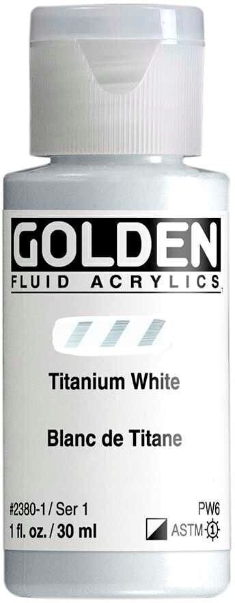 Acrylic Paint Golden Artist Colors Fluid Acrylic Paint Titanium White 30 ml 1 pc