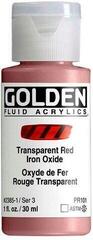 Peinture acrylique Golden Artist Colors Fluid Peinture acrylique Transparent Red Iron Oxide 30 ml 1 pc