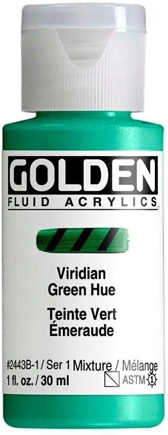 Peinture acrylique Golden Artist Colors Fluid Peinture acrylique Viridian Green Hue 30 ml 1 pc