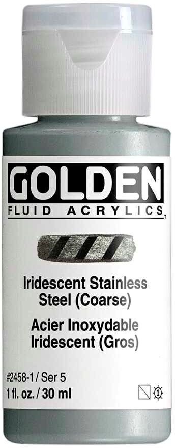 Acrylic Paint Golden Artist Colors Fluid Acrylic Paint Iridescent Stainless Steel (Coarse) 30 ml 1 pc