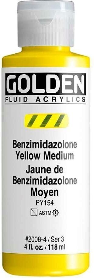 Pintura acrílica Golden Artist Colors Fluid Acrylic Paint Benzimidazolone Yellow Medium 118 ml 1 ud.