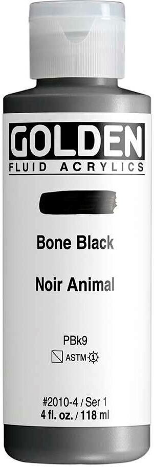 Akrylfärg Golden Artist Colors Fluid Akrylfärg Bone Black 118 ml 1 st