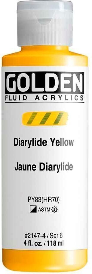 Acrylic Paint Golden Artist Colors Fluid Acrylic Paint Diarylide Yellow 118 ml 1 pc