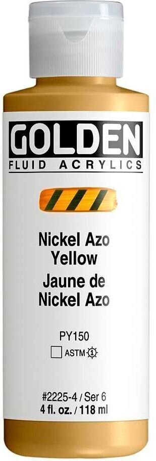 Peinture acrylique Golden Artist Colors Fluid Peinture acrylique Nickel Azo Yellow 118 ml 1 pc