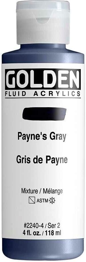 Pintura acrílica Golden Artist Colors Fluid Acrylic Paint Payne's Gray 118 ml 1 ud.