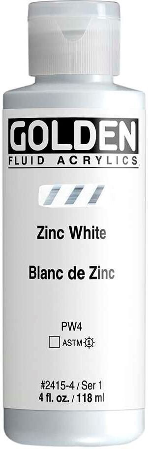 Akrylfärg Golden Artist Colors Fluid Akrylfärg Zinc White 118 ml 1 st