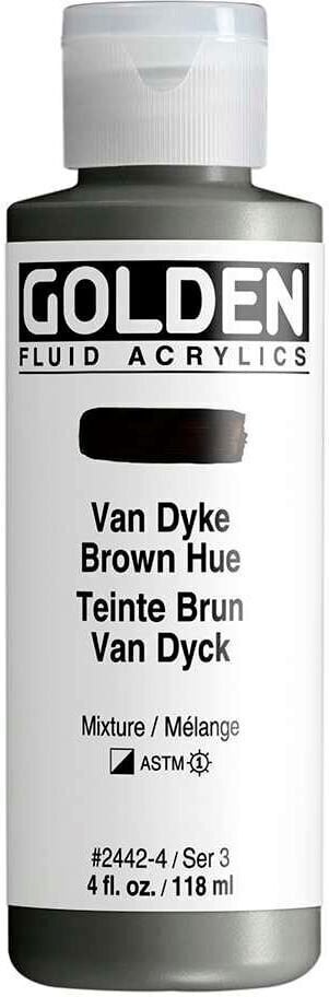 Akrylová barva Golden Artist Colors Fluid Akrylová barva Vandyke Brown Hue 118 ml 1 ks