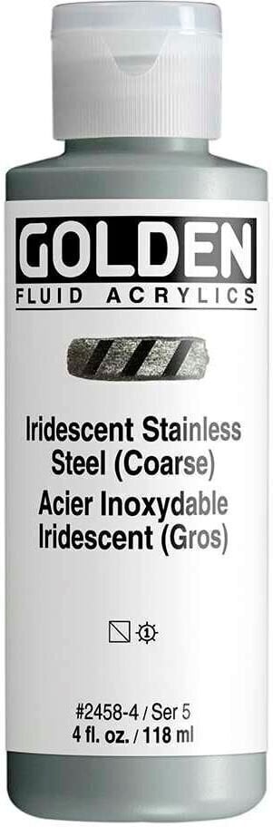 Peinture acrylique Golden Artist Colors Fluid Peinture acrylique Iridescent Stainless Steel (Coarse) 118 ml 1 pc