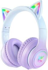 PC headset Onikuma B90 RGB Cat Ear Bluetooth Wireless Gaming Lila PC headset