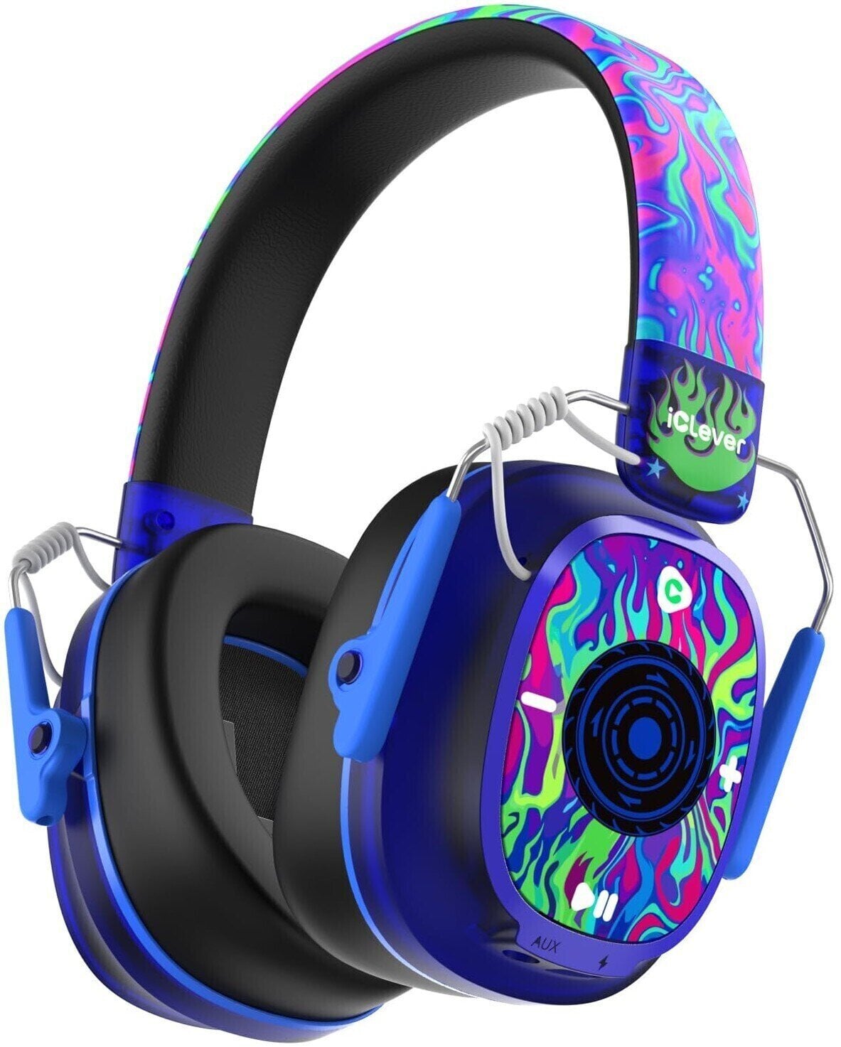 Auriculares inalámbricos On-ear iClever Noise Cancelling Kids/Adults EM02 Blue Auriculares inalámbricos On-ear
